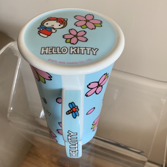 Hello kitty ceramic coffee mug with tea strainer, made by Sanrio - Picture 2 of 11
